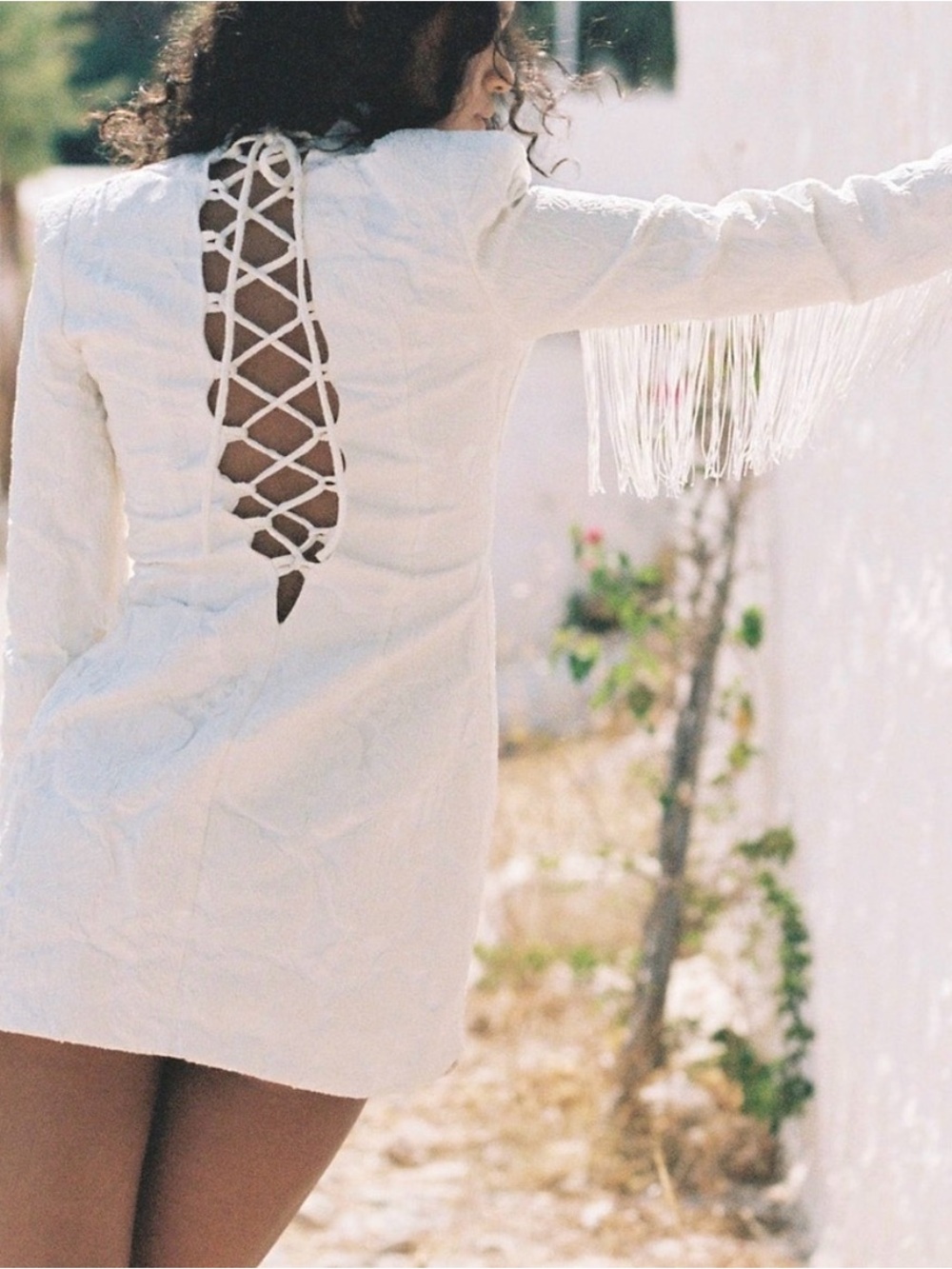 Yllw the Label Sterling Fringe Dress S Cream - Picture 8 of 9